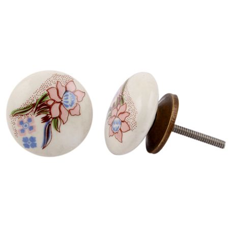 Mixed Amaryllis Flower Flat Knob